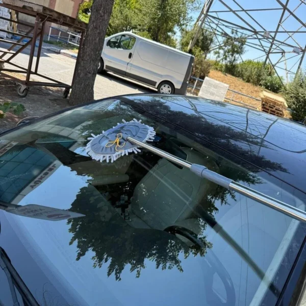 GRİ RENK Çok Fonksiyonlu 2 ln1 Araba Yıkama Fırçası Teleskopik Uzun Saplı Detay Fırçası Oto Mopu