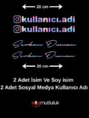 Kişiye Özel İnstagram Logolu Kullanıcı Adı Ve İsim Soy İsim Sticker | 20 Cm-Hologram