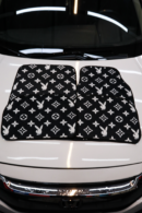 Playboy Desenli Dijital Baskılı Universal Her Araca Uyumlu Makinede Yıkanabilir Oto Paspas Halı Seti