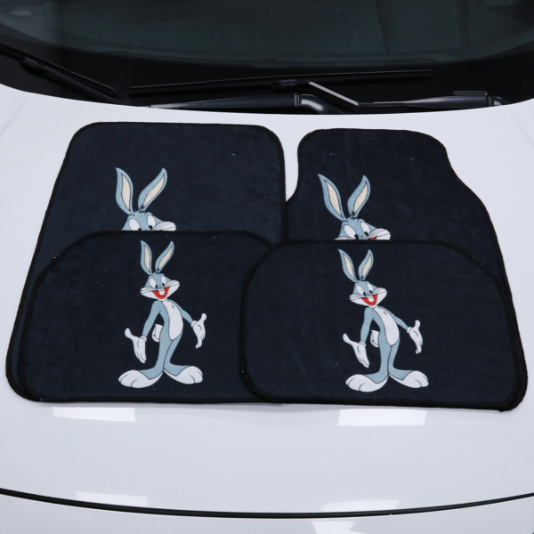 Bugs Bunny Dijital Baskılı Universal Her Araca Uyumlu Makinede Yıkanabilir Oto Paspas Halı Seti