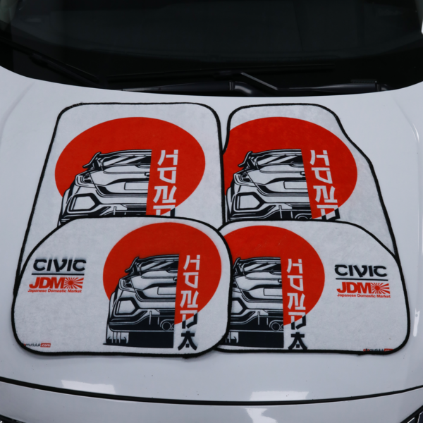 Honda Civic Dijital Baskılı Universal Her Araca Uyumlu Makinede Yıkanabilir Oto Paspas Halı Seti