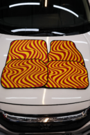 Sarı Kırmızı Taraftarlı Dijital Baskılı Universal Her Araca Uyumlu Makinede Yıkanabilir Oto Paspas Halı Seti