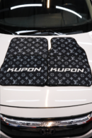 Kupon Desenli Dijital Baskılı Universal Her Araca Uyumlu Makinede Yıkanabilir Oto Paspas Halı Seti