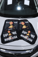 Mona Lisa Desenli Dijital Baskılı Universal Her Araca Uyumlu Makinede Yıkanabilir Oto Paspas Halı Seti