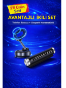 Otopark Numaratörü ve Vakumlu Mıknatıslı Telefon Tutucu Seti | Torpido Üstü, 360° Dönebilen 2'li Set